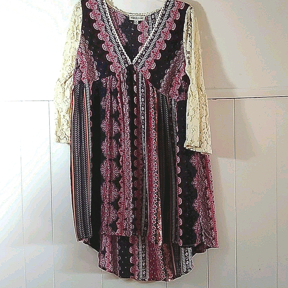 Tassels and Lace High-low dress NWOT